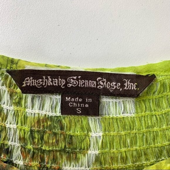 MUSHKA by Sienna, Inc Long Sleeved Sheer Tunic Top with Ruched Waist size Small - Picture 2 of 11